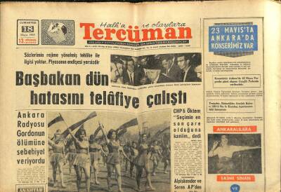 Tercüman Gazetesi 18 Mayıs 1963 - Ankara Radyosu Gordonun Ölümüne Sebebiyet Veriyordu GZ123391 - 1
