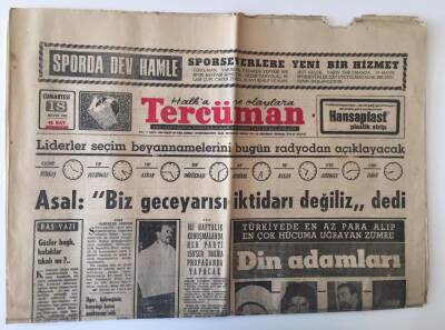 Tercüman Gazetesi 18 Mayıs 1968 - Liderler Seçim Beyannamelerini Radyodan Açıklayacak GZ11133 - 2