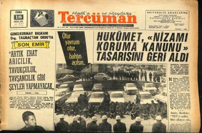 Tercüman Gazetesi 18 Nisan 1969 - Hal Ve Demirciler Çarşısı Zeytinburnuna Naklediliyor GZ86198 - 1