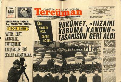 Tercüman Gazetesi 18 Nisan 1969 - Hal Ve Demirciler Çarşısı Zeytinburnuna Naklediliyor - Kurdaş , Anarşist Gruplarla Mücadele İstedi GZ123475 - 1