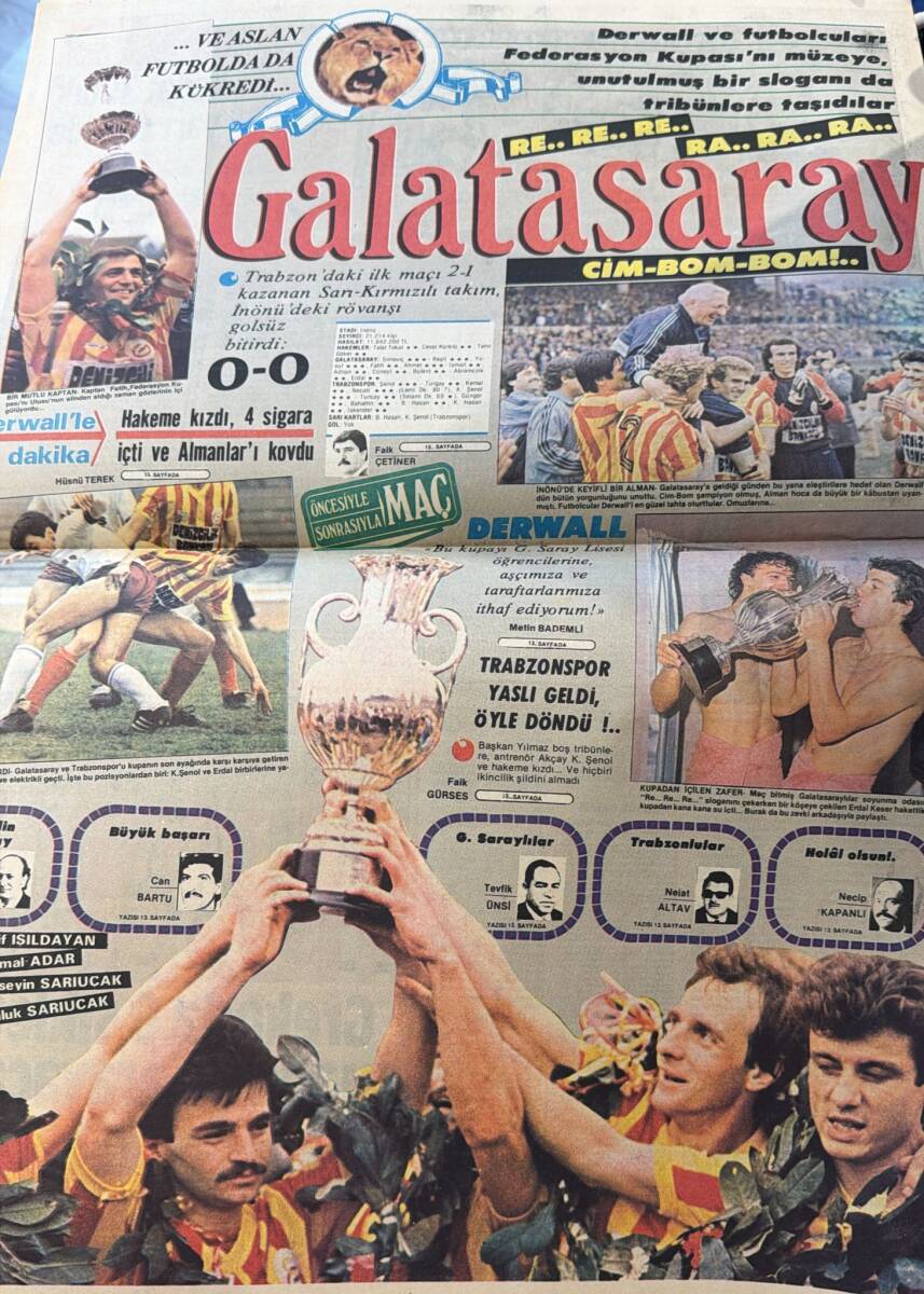 Tercüman Gazetesi 18 Nisan 1985 - ŞAMPİYON GALATASARAY GZ159187 - 2