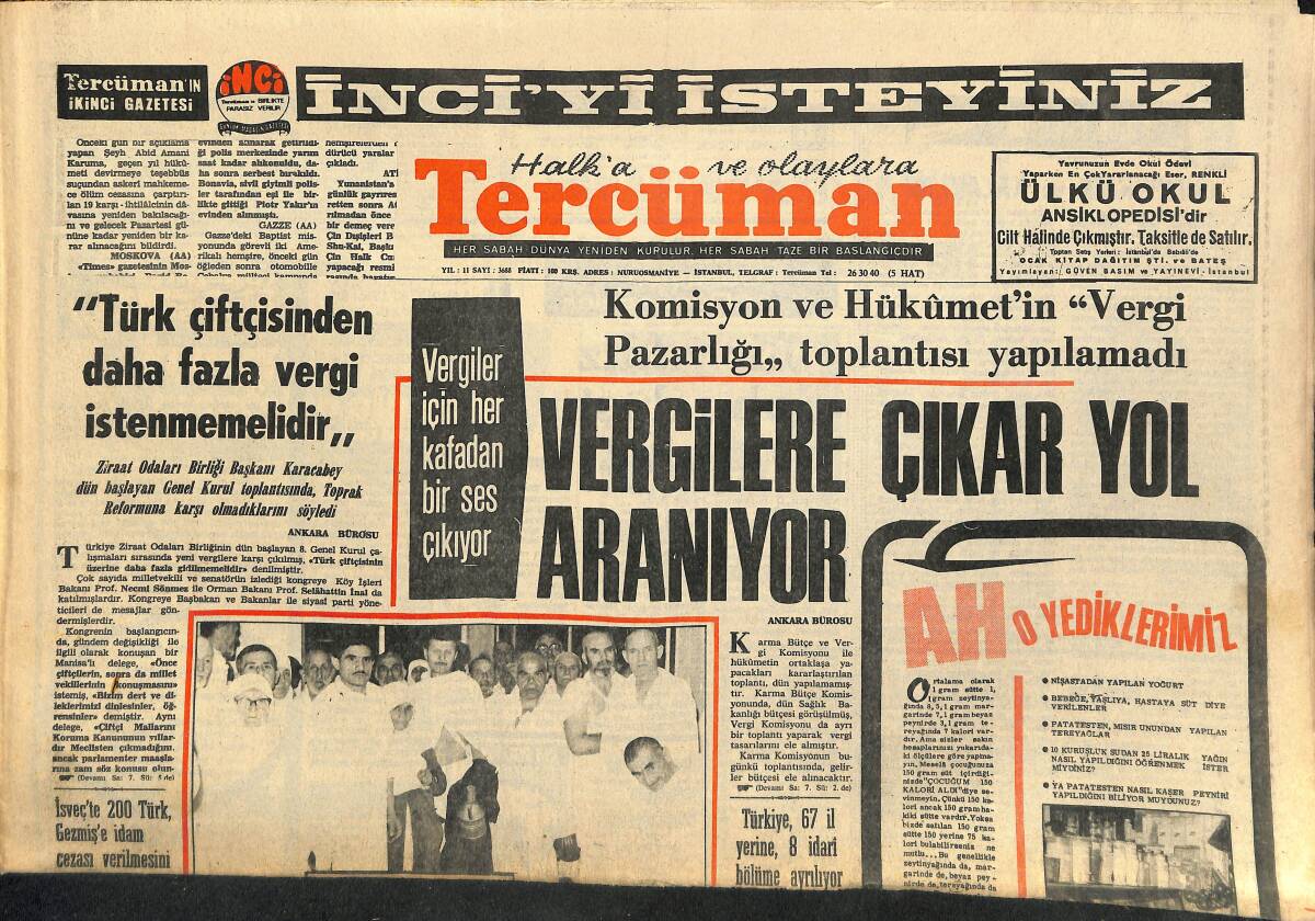 Tercüman Gazetesi 18 Ocak 1972 - Vergilere Çıkar Yol Aranıyor - Türkiye'de Yılda 18 Milyon Litre Rakı İmâl Ediliyor GZ141161 - 1