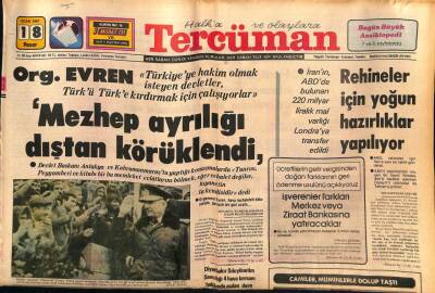 Tercüman Gazetesi 18 Ocak 1981 - Kocaelispor Küçük Boy Takım Posteri, Mezhep Ayrılığı Dıştan Körüklendi GZ54285 - 1
