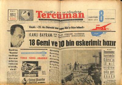 Tercüman Gazetesi 18 Şubat 1964 - Rum Polisi Türklere Saldırıyor , 700 Irkdaşımız Muhasarada GZ77507 - 1