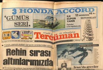 Tercüman Gazetesi 18 Şubat 1979 - Tütün , Pamuk Stokları Ve Tarım Ürünlerinden Sonra... Rehin Sırası Altınlarımızda GZ67240 - 1