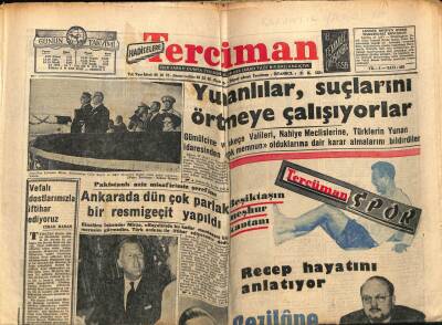 Tercüman Gazetesi 18 Temmuz 1956 - Yunanlılar Suçlarını Örtmeye Çalışıyor GZ54000 - 1
