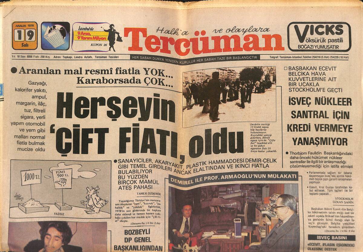 Tercüman Gazetesi 19 Aralık 1978 - İsveç Nükleer Santral İçin Kredi Vermeye Yanaşmıyor GZ149493 - 1