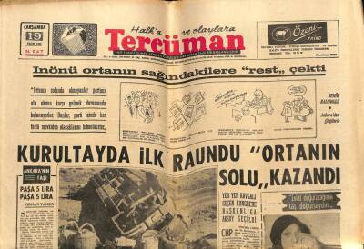 Tercüman Gazetesi 19 Ekim 1966 - Kurultayda İlk Raundu Ortanın Solu Kazandı GZ54363 - 1
