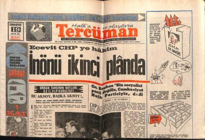 Tercüman Gazetesi 19 Ekim 1968 - Ecevit CHPye Hakim İnönü İkinci Planda GZ55297 - 1