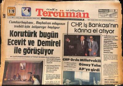 Tercüman Gazetesi 19 Ekim 1979 - Korutürk Bugün Ecevit Ve Demirel İle Görüşüyor GZ90794 - 1