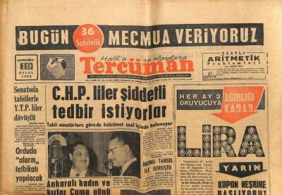 Tercüman Gazetesi 19 Eylül 1962 - Denktaşa Suikast Yapıldı - CHPliler Şiddetli Tedbir İstiyorlar GZ90940 - 1