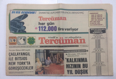Tercüman Gazetesi 19 Eylül 1977 - Başbakan Demirel İle Nazlı Ilıcakın Mülakatı - GZ15205 - 1