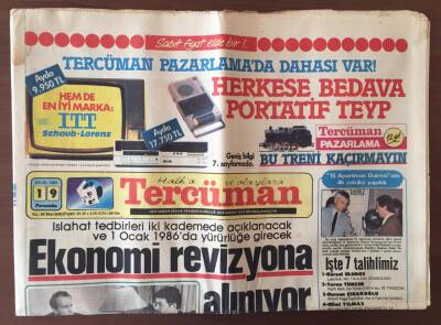 Tercüman Gazetesi 19 Eylül 1985 - TBMM Başkanlık Divanı Üyelerini Seçti GZ10363 - 2