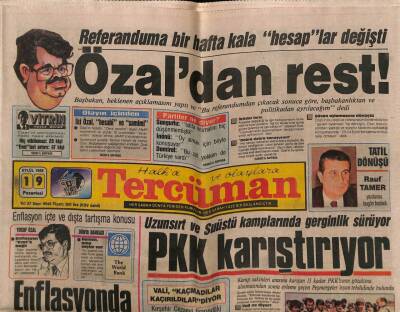 Tercüman Gazetesi 19 Eylül 1988 - SHP Mitinginde Bölücü Sloganlar GZ67099 - 2