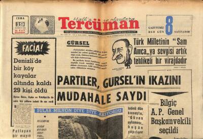 Tercüman Gazetesi 19 Haziran 1964 - Denizlide Bir Köy Kayalar Altında Kaldı 29 Kişi Öldü GZ77527 - 1
