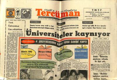 Tercüman Gazetesi 19 Haziran 1969 - Üniversiteler Kaynıyor GZ54803 - 1