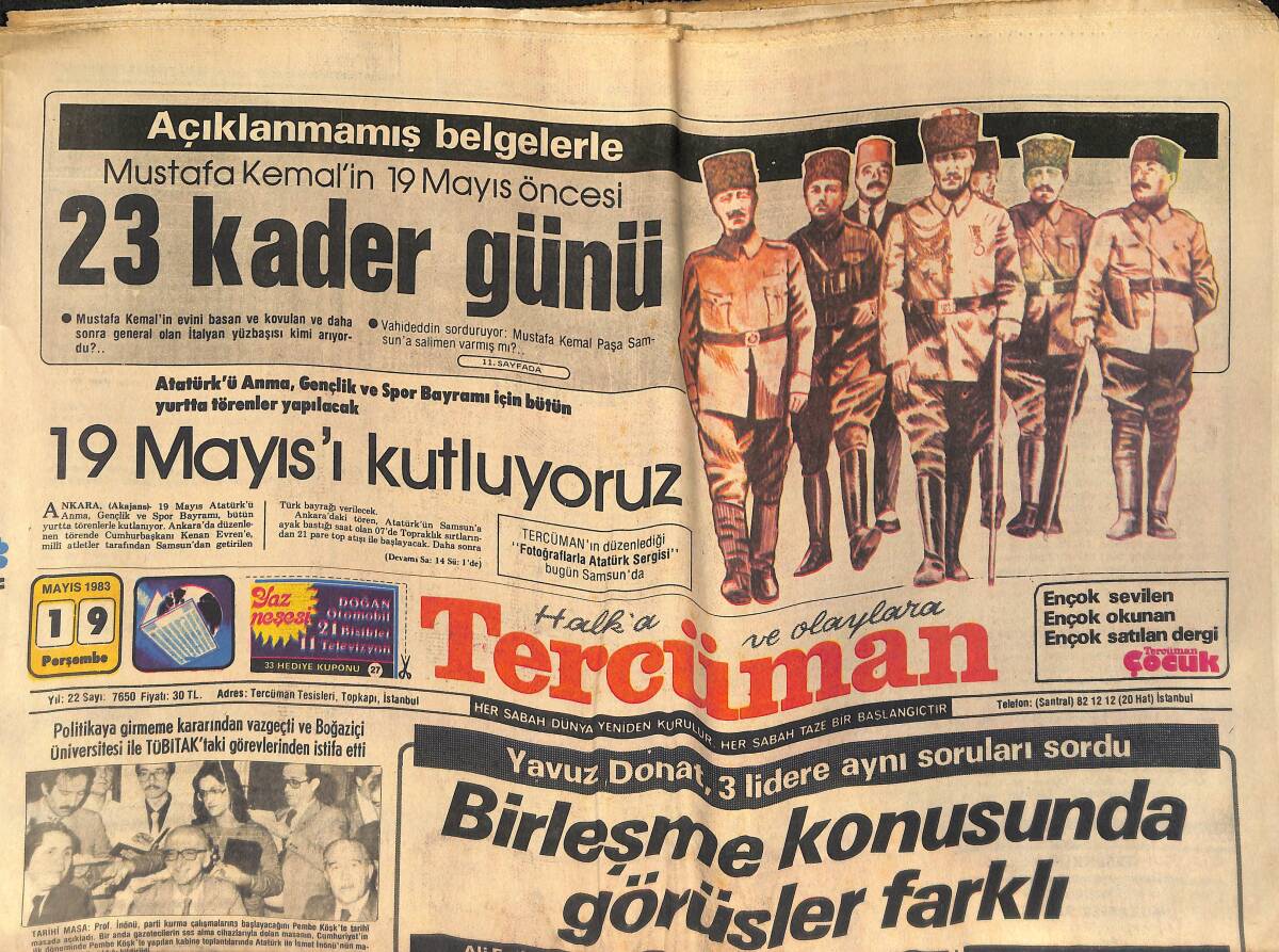 Tercüman Gazetesi 19 Mayıs 1983 - Sol Kesimin Yeni Lideri 