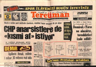 Tercüman Gazetesi 19 Nisan 1973 - CHP Anarşistlere de Kısmi Af İstiyor GZ55158 - 1
