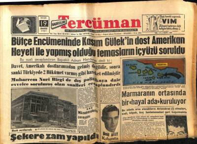 Tercüman Gazetesi 19 Ocak 1957 - Marmaranın Ortasında Bir Hayal Ada Kuruluyor GZ54021 - 1