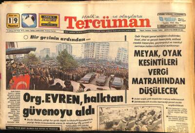 Tercüman Gazetesi 19 Ocak 1981 - Org. Evren Halktan Güvenoyu Aldı GZ54284 - 1
