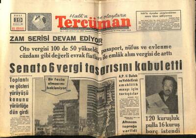 Tercüman Gazetesi 19 Şubat 1963 - Senato 6 Vergi Tasarısını Kabul Etti GZ53873 - 1
