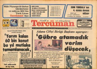 Tercüman Gazetesi 19 Şubat 1982 - Kerim Ağa Han Türkiyede Kalıcı Yatırım Yapmak İstiyorum - Karadenizspor İle Hisarbank Ayrılıyor ! GZ126771 - 1