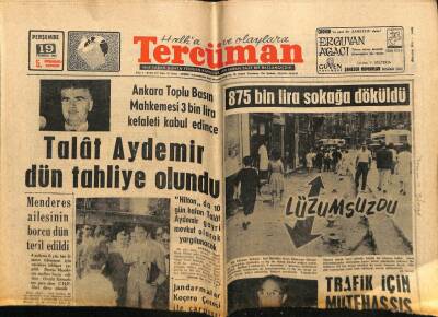 Tercüman Gazetesi 19 Temmuz 1962 - İranda Başbakan İstifa Etti GZ68677 - 1