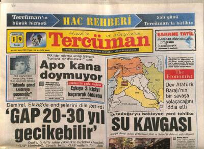 Tercüman Gazetesi 19 Temmuz 1987 - Ortadoğuyu Bekleyen Yeni Tehlike Su Kavgası GZ83346 - 1