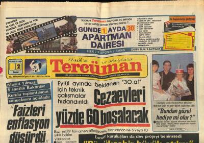 Tercüman Gazetesi 2 Ağustos 1985 - Yüksek Askeri Şura Toplandı - Cezaevleri Yüzde 60 Boşalacak GZ118049 - 1
