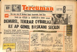Tercüman Gazetesi 2 Aralık 1968 - Demirel, Tekrar Oybirliği İle AP Genel Başkanı Seçildi - Türkan Şoray Kayak Yaparken Ayağını Kırdı GZ145326 - 1