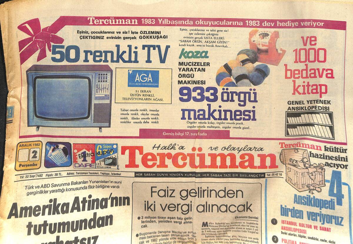 Tercüman Gazetesi 2 Aralık 1982 - Hainler Avustralya'da Sahneye Çıktı - Fenerbahçe'de Sürpriz İsimler GZ133510 - 1