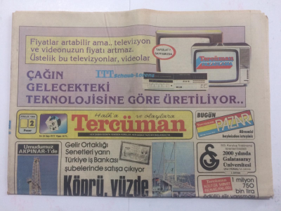 Tercüman Gazetesi 2 Aralık 1984 - Köprüm Yüzde 50 Net Kar Verecek - GZ15176 - 2
