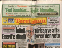 Tercüman Gazetesi 2 Aralık 1988 - Türban Ve Affa Evrenden Veto GZ64561 - 2
