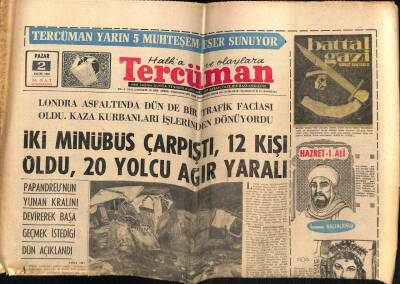 Tercüman Gazetesi 2 Ekim 1966 - İki Minübüs Çarpıştı 12 Ölü 20 Yolcu Ağır Yaralı GZ54372 - 1