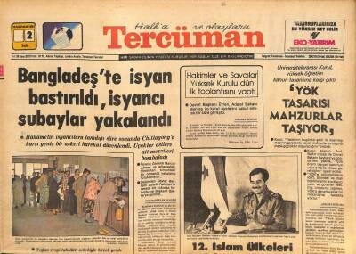Tercüman Gazetesi 2 Haziran 1981 - FKÖnün Brüksel Ve AET Temsilcisi Öldürüldü - Bangladeşte İsyan Bastırıldı GZ127495 - 1