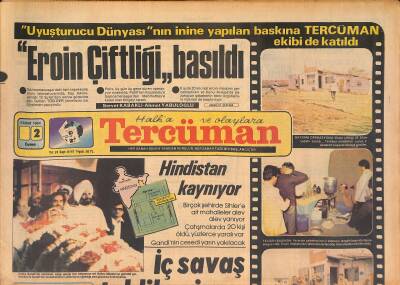 Tercüman Gazetesi 2 Kasım 1984 - Parlamento Heyetimizin Fransa Gezisi İptal Edildi - Hindistan Kaynıyor GZ127086 - 1
