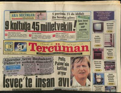 Tercüman Gazetesi 2 Mart 1986 - Yazarımız Kabaklının Sağlık Durumu Süratle Düzeliyor GZ74612 - 1