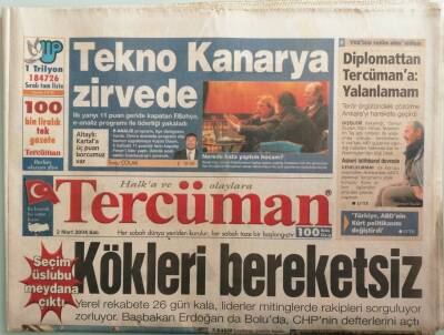 Tercüman Gazetesi 2 Mart 2004 Rauf Denktaş Rumlar Önerileri Reddetti -GZ37572 - 1
