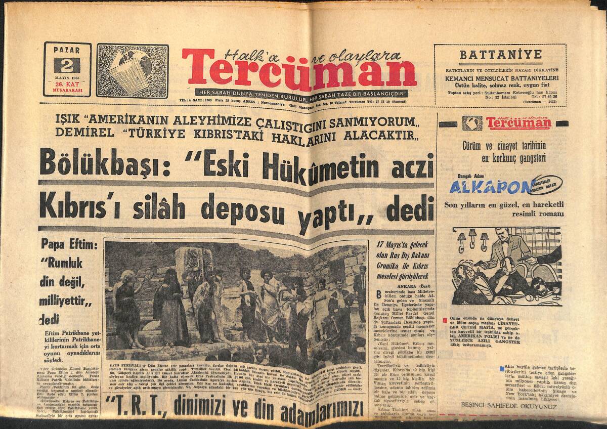 Tercüman Gazetesi 2 Mayıs 1965 - TRT Dinimizi Ve Din Adamlarını Küçük Düşürmek İçin Kampanya Açtı - İslam Enstitüsü Bir Bildiri İle İthamları Reddetti GZ140583 - 1