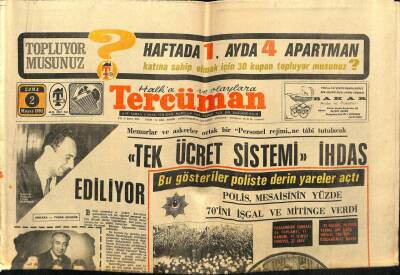 Tercüman Gazetesi 2 Mayıs 1969 - Kurumlar Vergisi Rekoru PTT İle Koç Şirketlerinde GZ54758 - 1