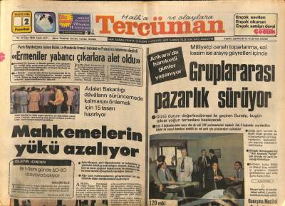 Tercüman Gazetesi 2 Mayıs 1983 - Ankarada Hareketli Günler Yaşanıyor , Gruplararası Pazarlık Sürüyor GZ69936 - 2