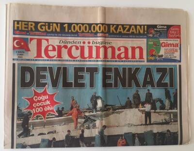 Tercüman Gazetesi 2 Mayıs 2003 - Bingöl de Deprem Artçı Şoklar Yüzünden Sokaklar Hastane Oldu GZ11571 - 2