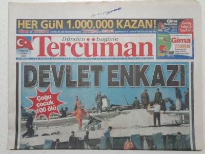 Tercüman Gazetesi 2 Mayıs 2003 - Devlet Enkazı,Okul Değil Mezar,Doğum Günü Hediyesi GZ52895 - 1