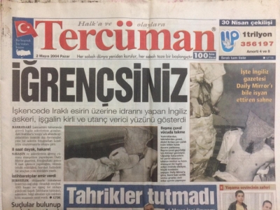 Tercüman Gazetesi 2 Mayıs 2004 - İngiliz Gazetesi Daily Mirrorı İsyan Ettiren Sahne GZ27780 - 1