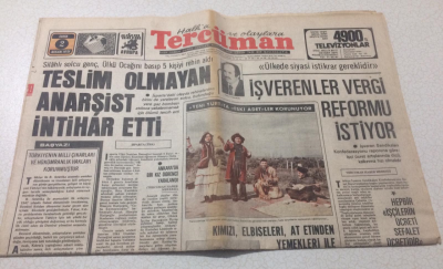 Tercüman Gazetesi 2 Nisan 1976 - Teslim Olmayan Anarşist İntihar Etti - GZ15327 - 1