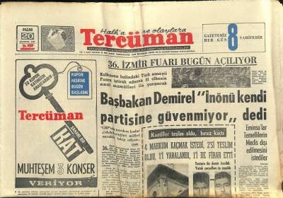 Tercüman Gazetesi 20 Ağustos 1967 - Dünyanın En Kuvvetli Müslümanı M. Ali , Dini Bütün Bir Kızla Evlendi GZ118986 - 1