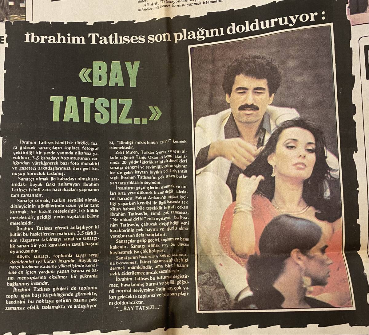 Tercüman Gazetesi 20 Ağustos 1980 - İbrahim Tatlıses Son Plağını Dolduruyor - Fuar'da Sanatçıların Savaşı Var GZ132646 - 2