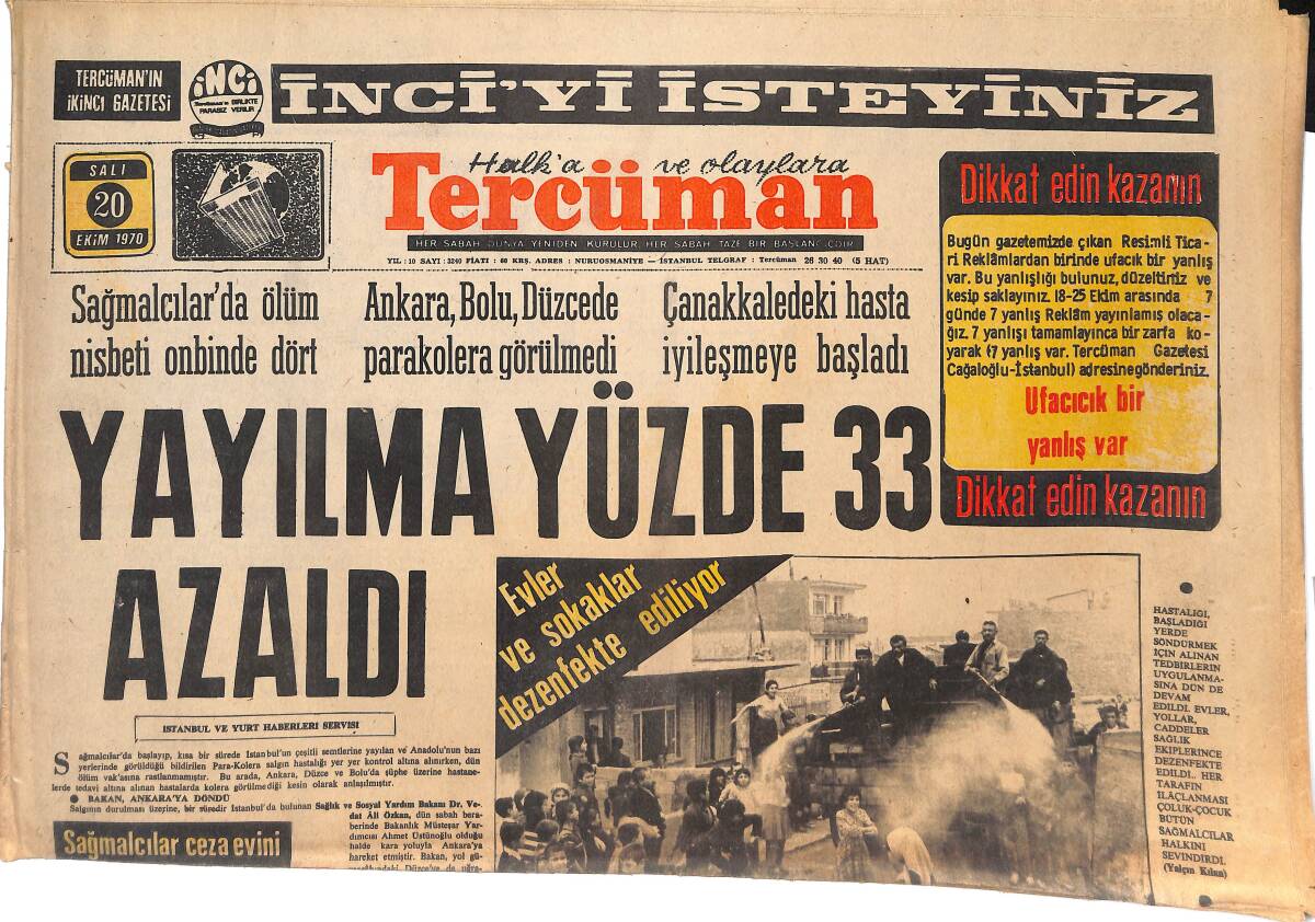 Tercüman Gazetesi 20 Ekim 1970 - Sabri Kiraz'a Herberger'den Tebrik Schön'den İse Dilekçe Geldi! GZ144963 - 1