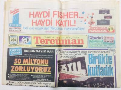 Tercüman Gazetesi 20 Ekim 1985 - Doğum Günü Hediyesi GZ53648 - 1