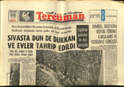 Tercüman Gazetesi 20 Eylül 1967 - Demirel Rusyada Büyük Törenle Karşılandı Ve Kosiginle Görüştü GZ67396 - 1